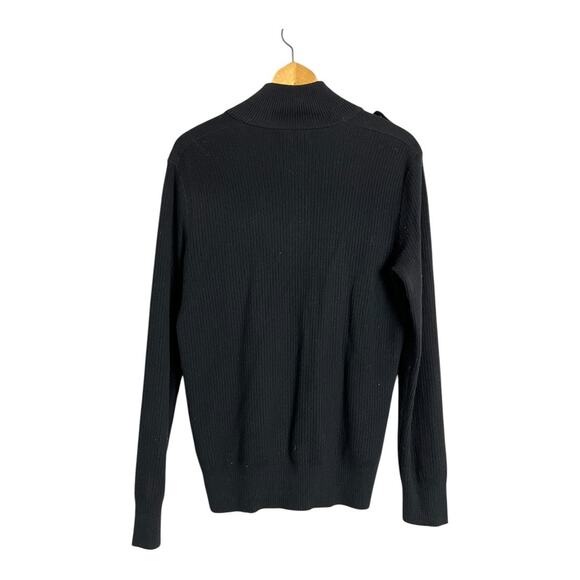 Banana Republic Mens High Neck Sweater M Medium Black Wool Blend Ribbed Preppy - Picture 5 of 5